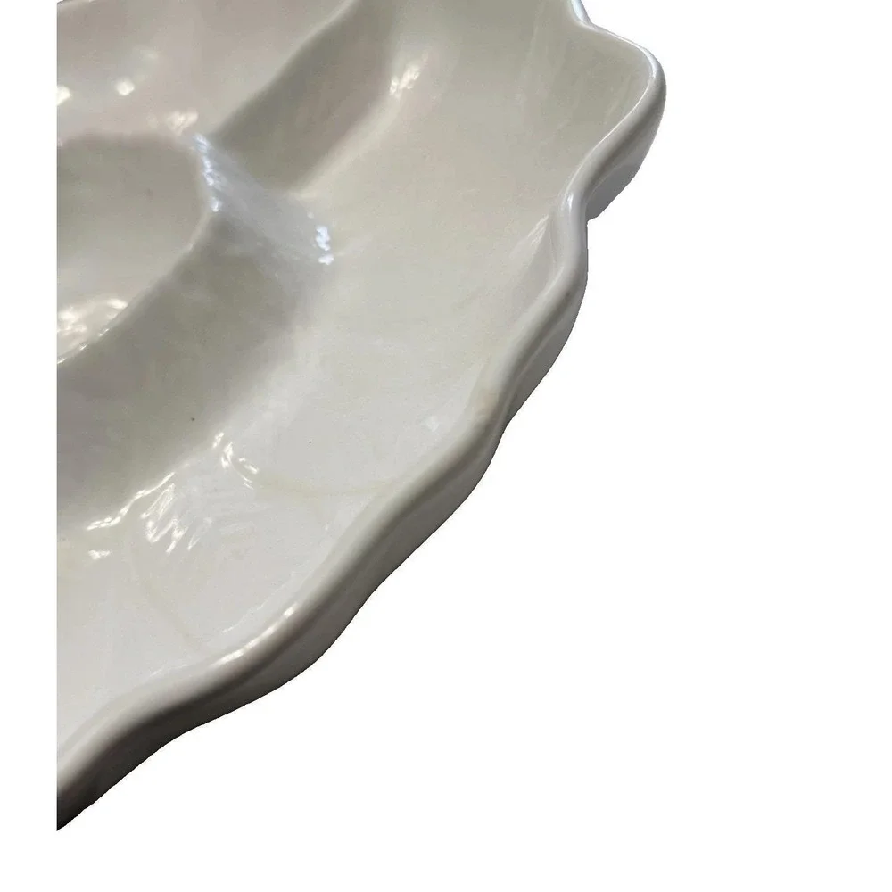 Vintage Japan Stoneware Chip Dip Platter 12
